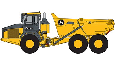 Line art of a John Deere ADT