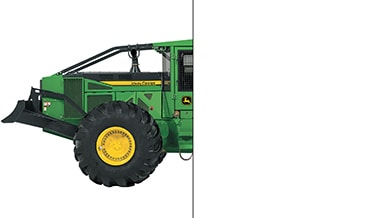 Photo of only half of a John Deere Skidder