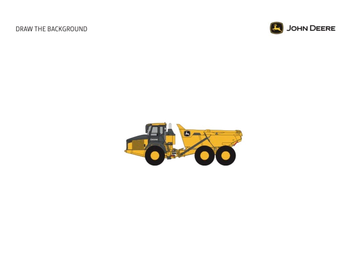 Line art of a John&nbsp;Deere Articulated Dump Truck