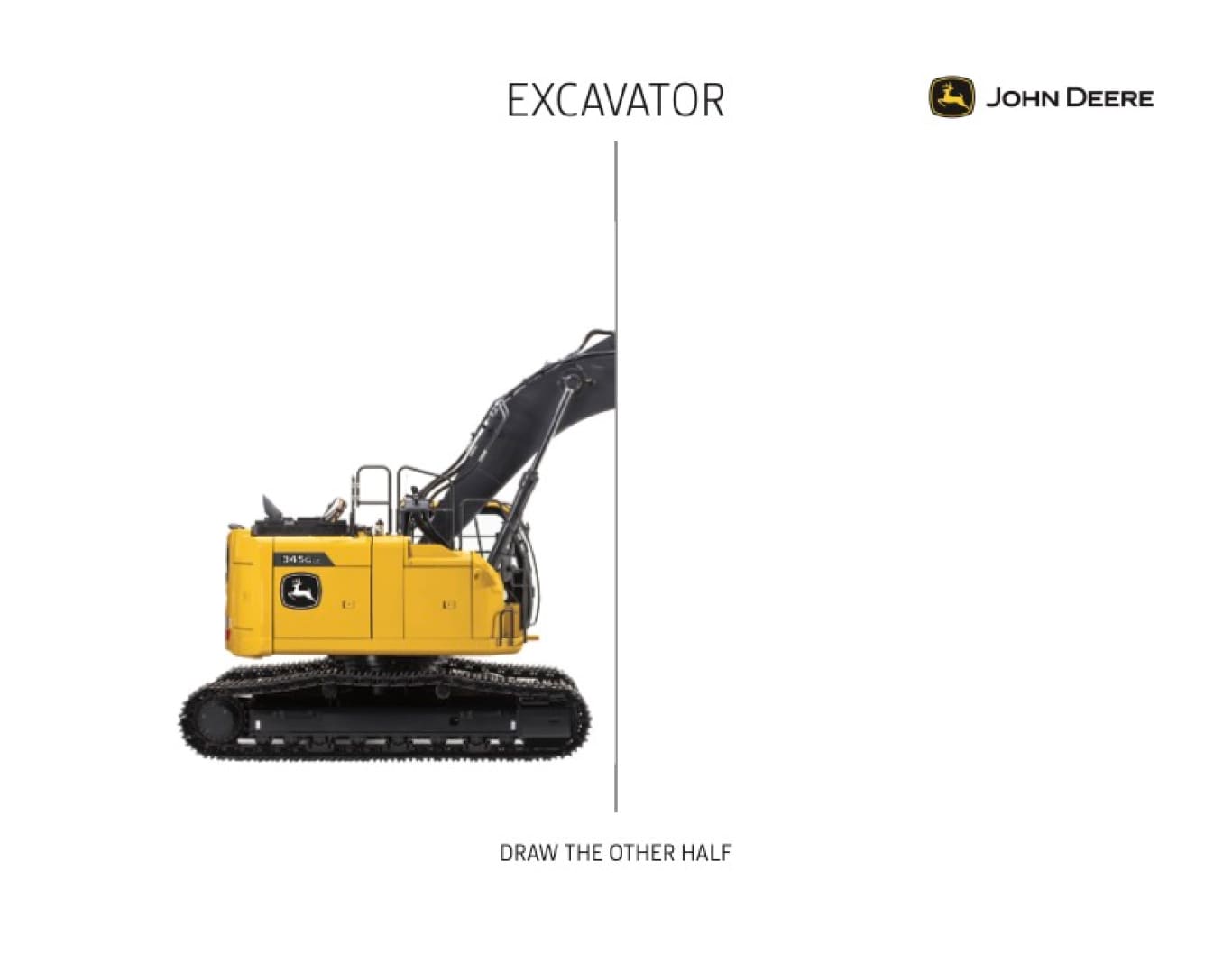 Photo of only half of a John&nbsp;Deere Excavator