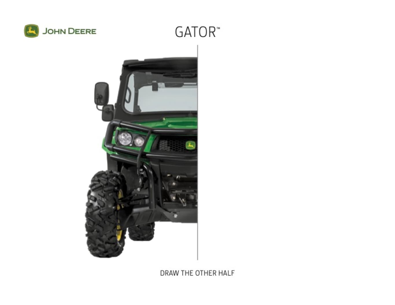Photo of only half of a John&nbsp;Deere Gator