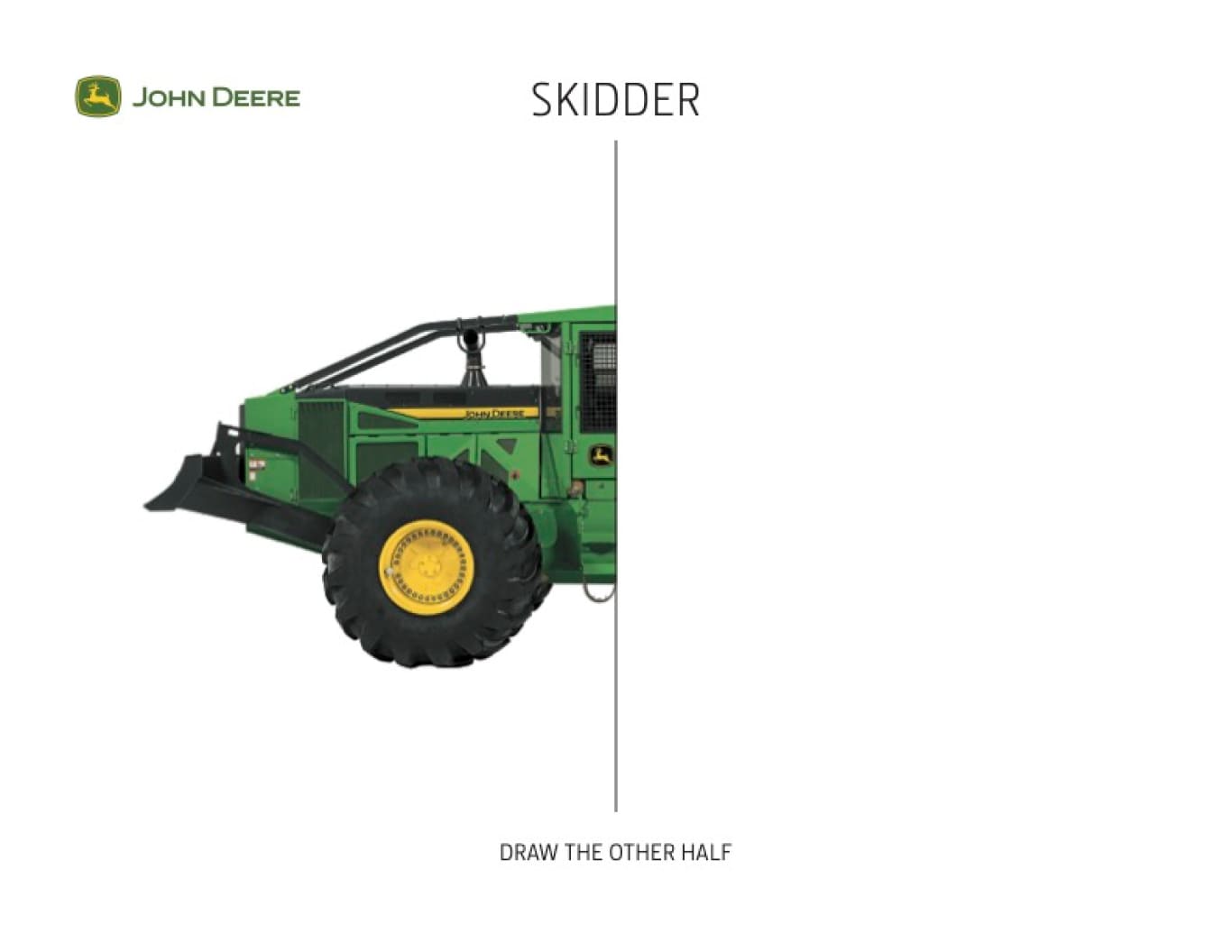 Photo of only half of a John&nbsp;Deere Skidder