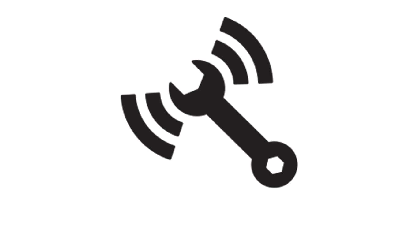 remote diagnostics wrench radiating signal lines icon