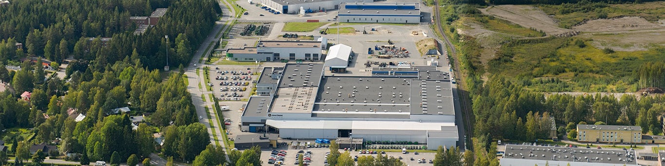 Aerial view of the Joensuu factory 