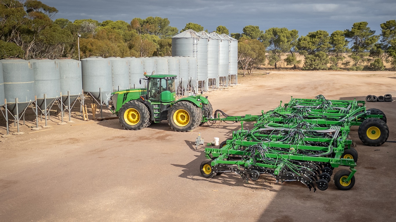 P690 seeding equipment in farmyard