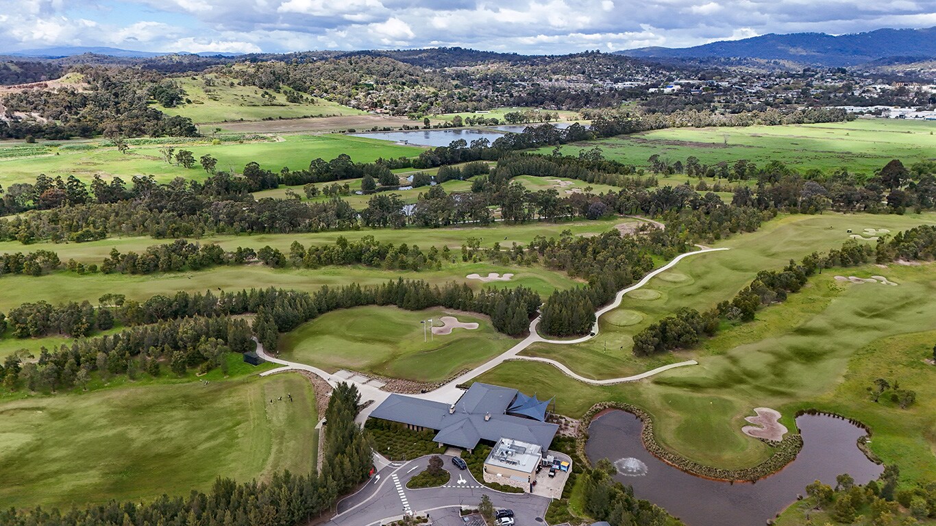 aerial view of a golf course