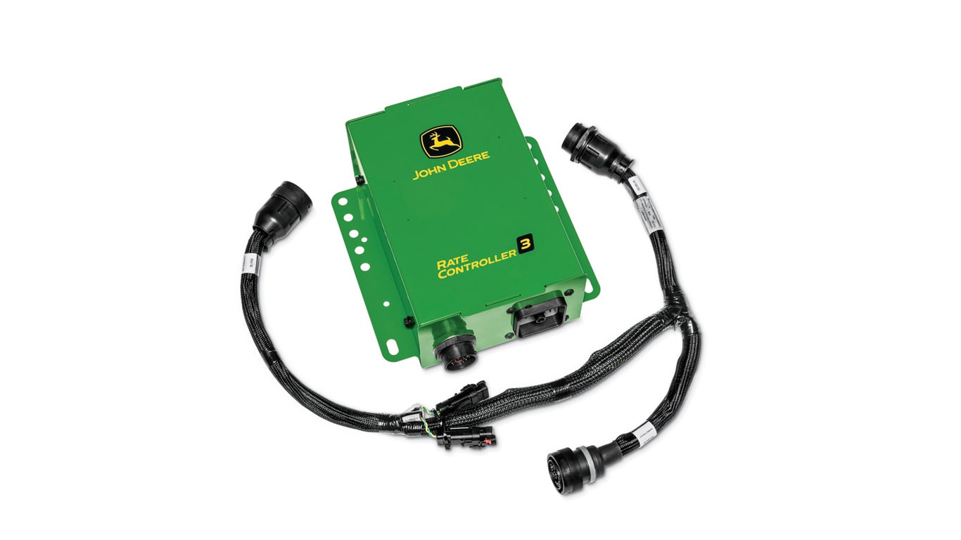 Green machine and cords on white background