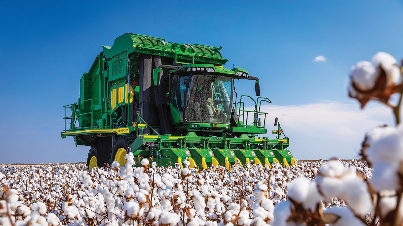 CP770 Cotton Picker in a cotton field