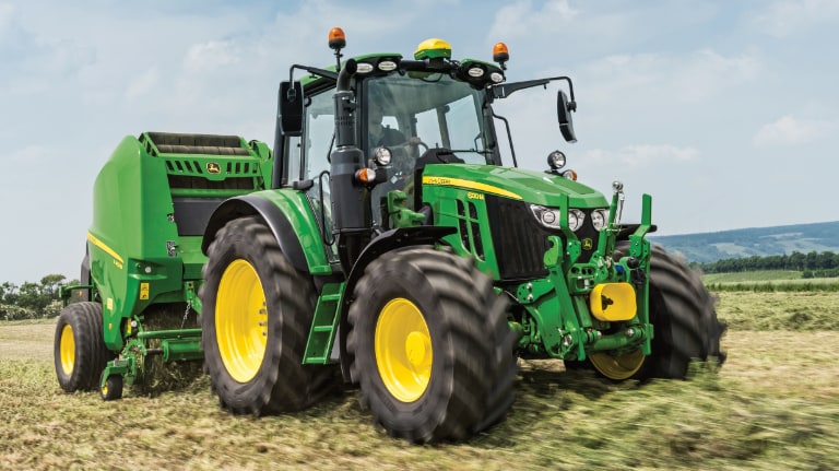 John Deere tractor in a field