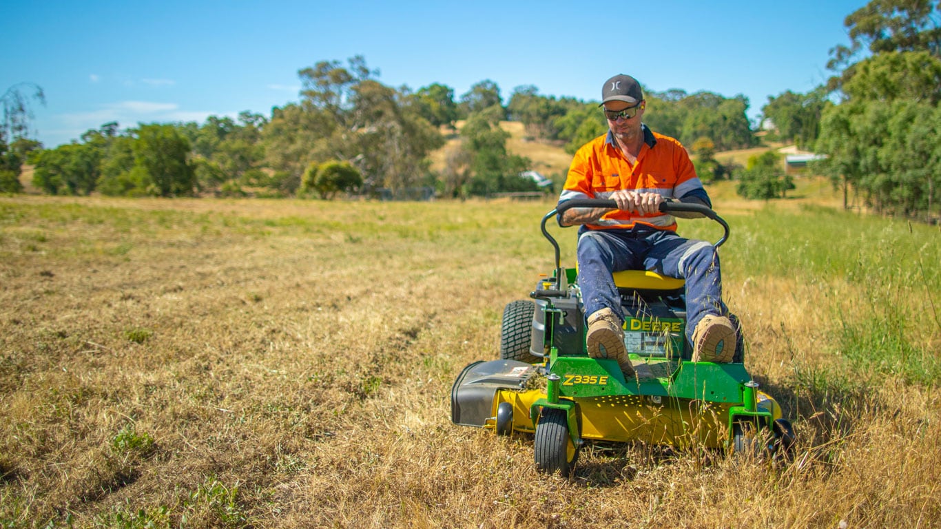 Man riding a ZTrak mower