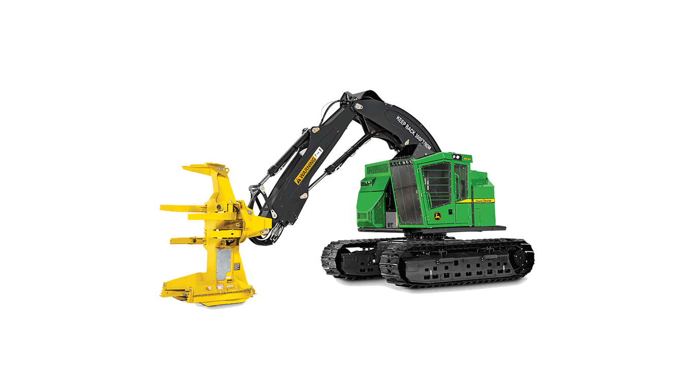 853M Tracked Feller Buncher model on white background