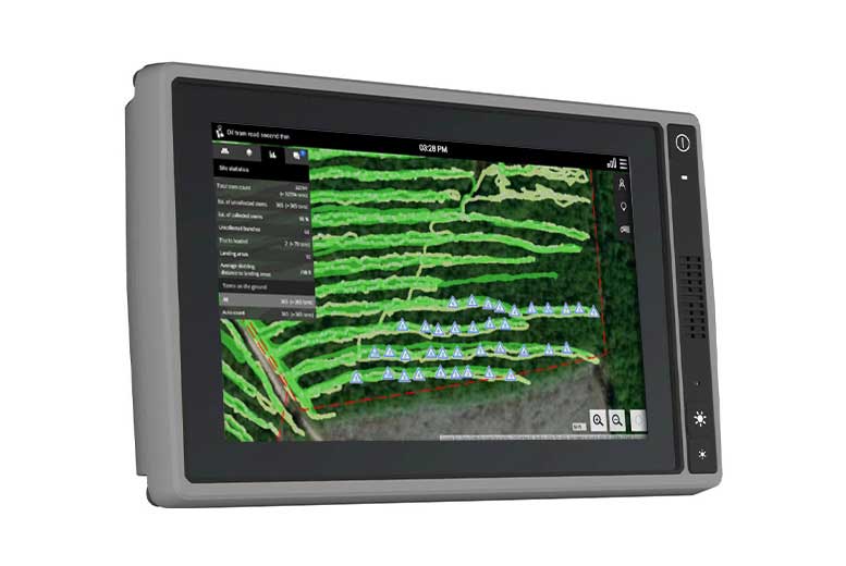 Timbermatic Maps software open on a tablet device