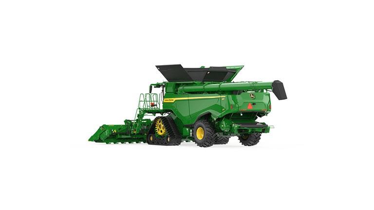 Rear right-view of x9 1100 combine on a white background