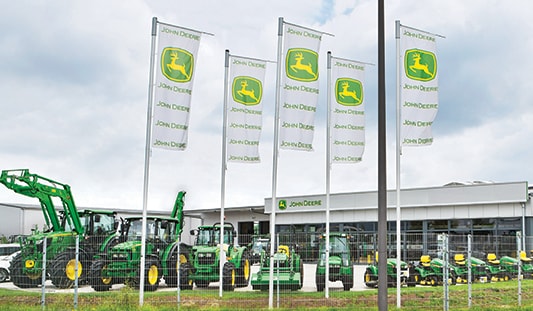 A John Deere dealer sign