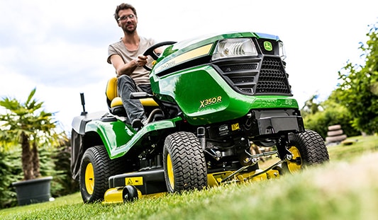 A John Deere ride-on mower