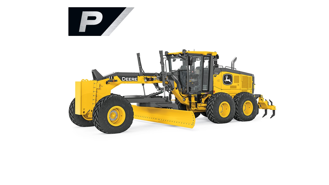 770 P-Tier motor grader on white background