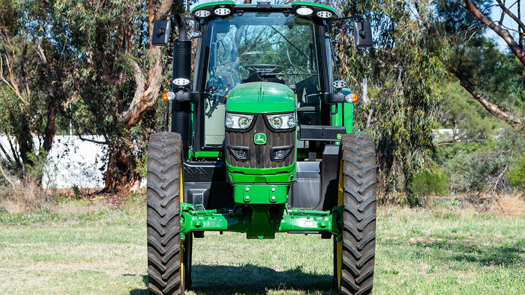 High clearance specialty tractor in a field