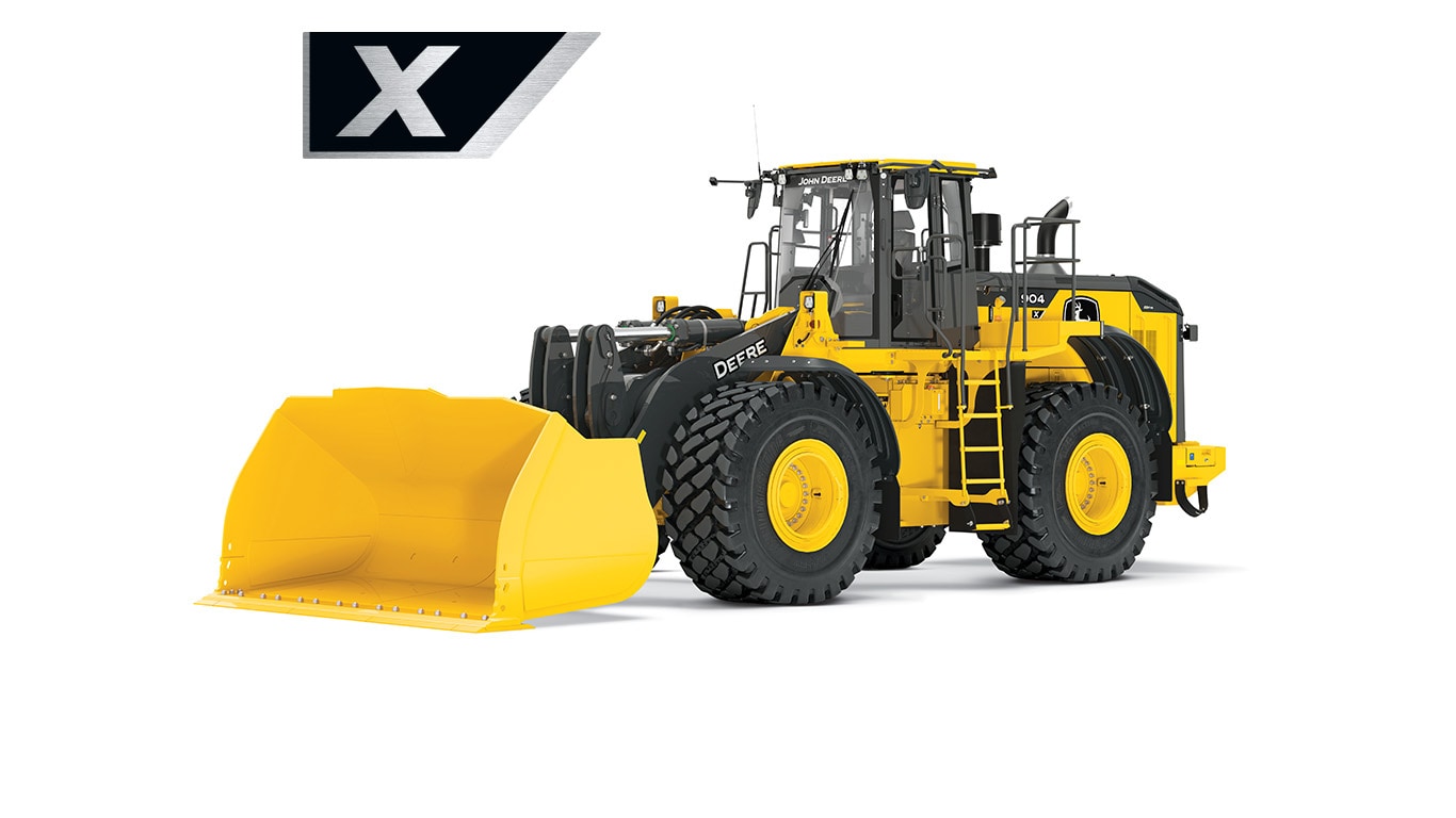 904 X-Tier wheel loader on white background