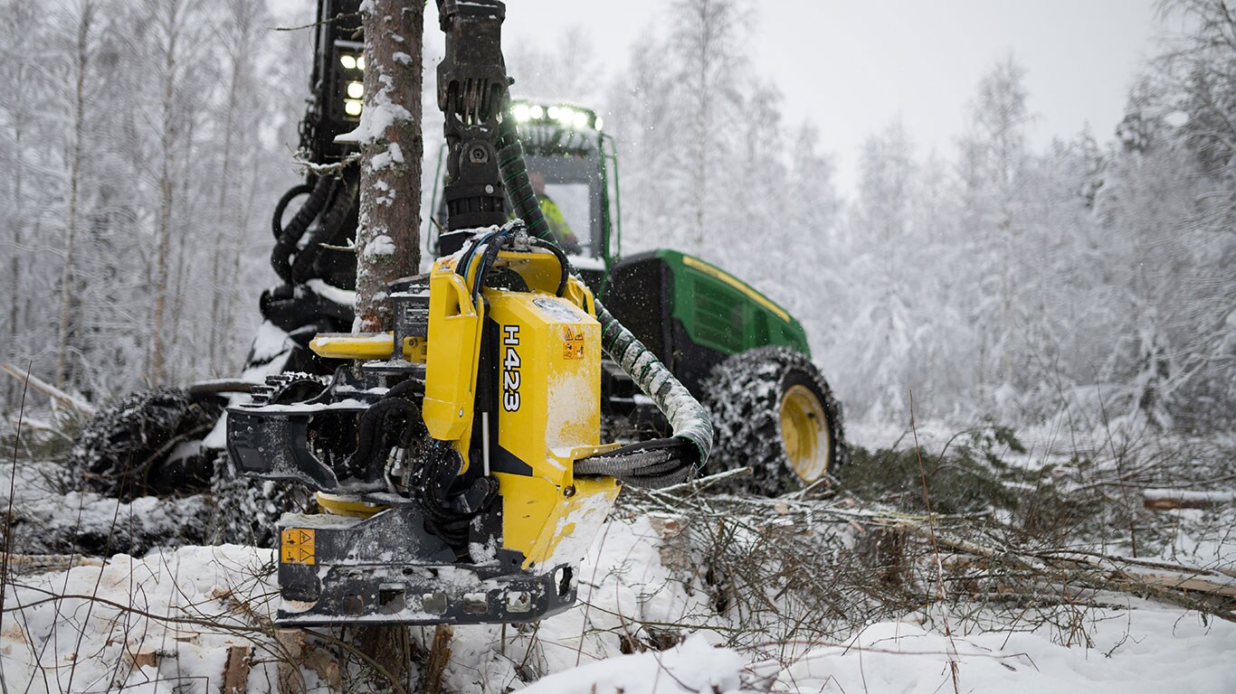 Harvester in the forest