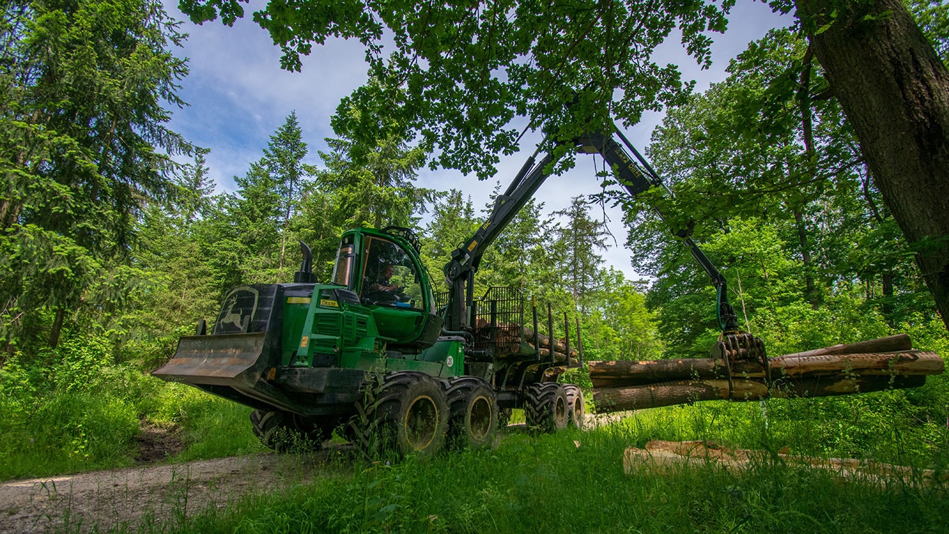 Forwarder in the forest