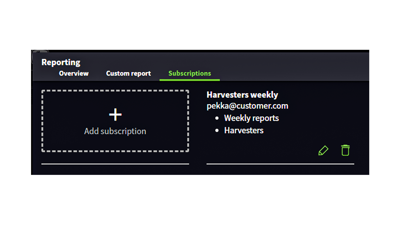 Report subscription