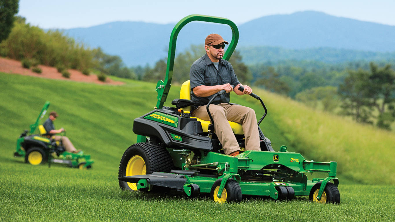 ZTrak mowing grass