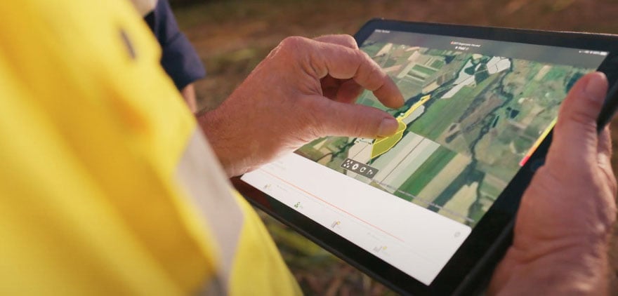 combine harvester from above drone shot