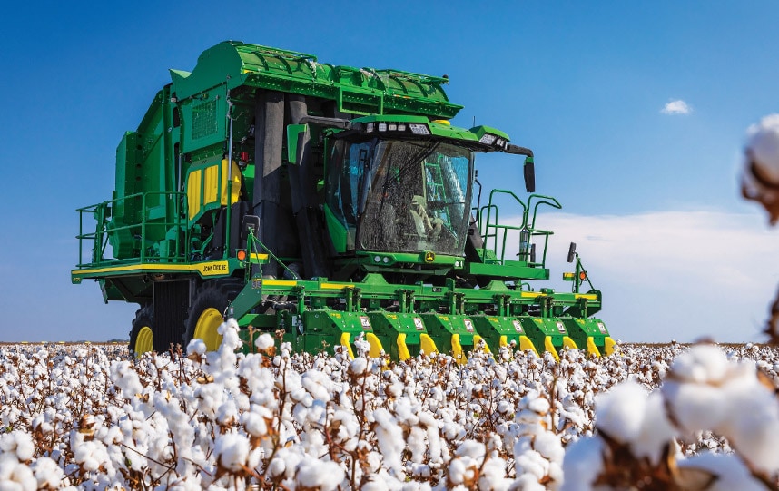 in cab during a harvest