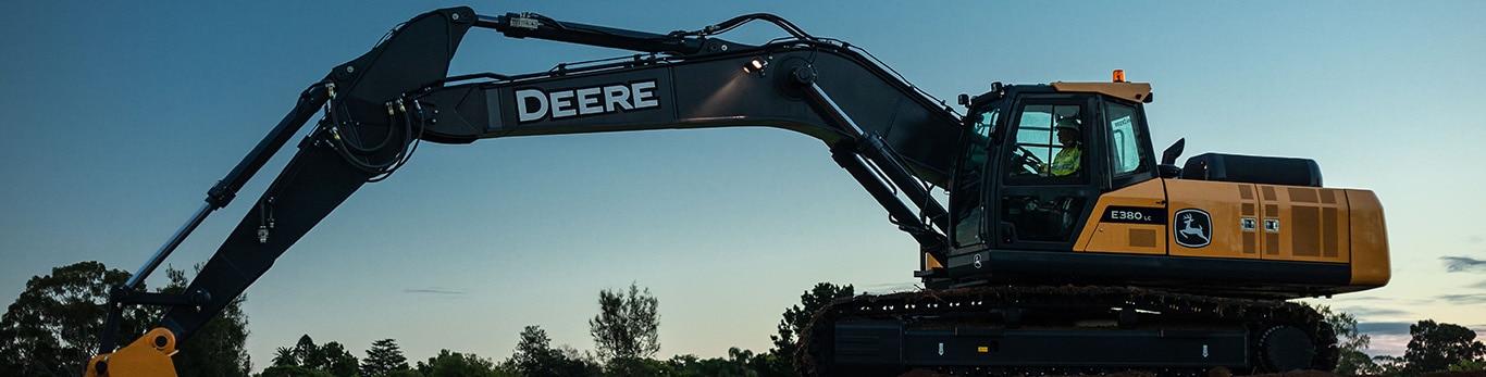 Mid-Size E380 excavator working