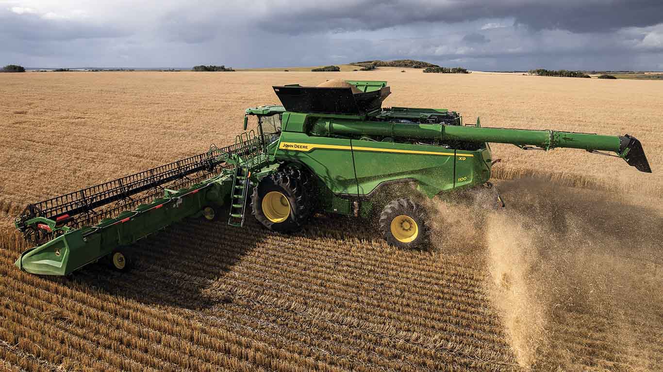 X9 combine operating in a field