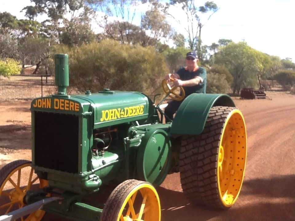 Vince Gallinagh behind the wheel of the restored Model D