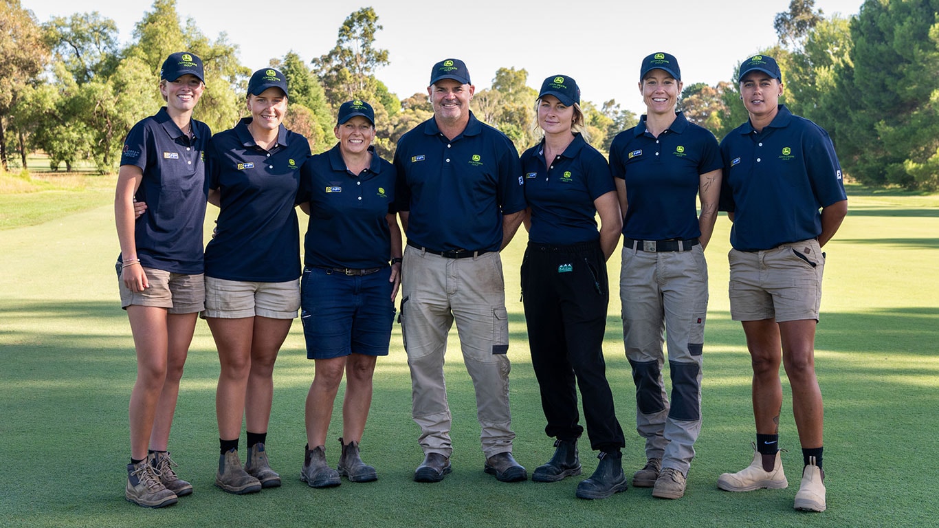 Group of smiling volunteers at Cobram Barooga Golf Club