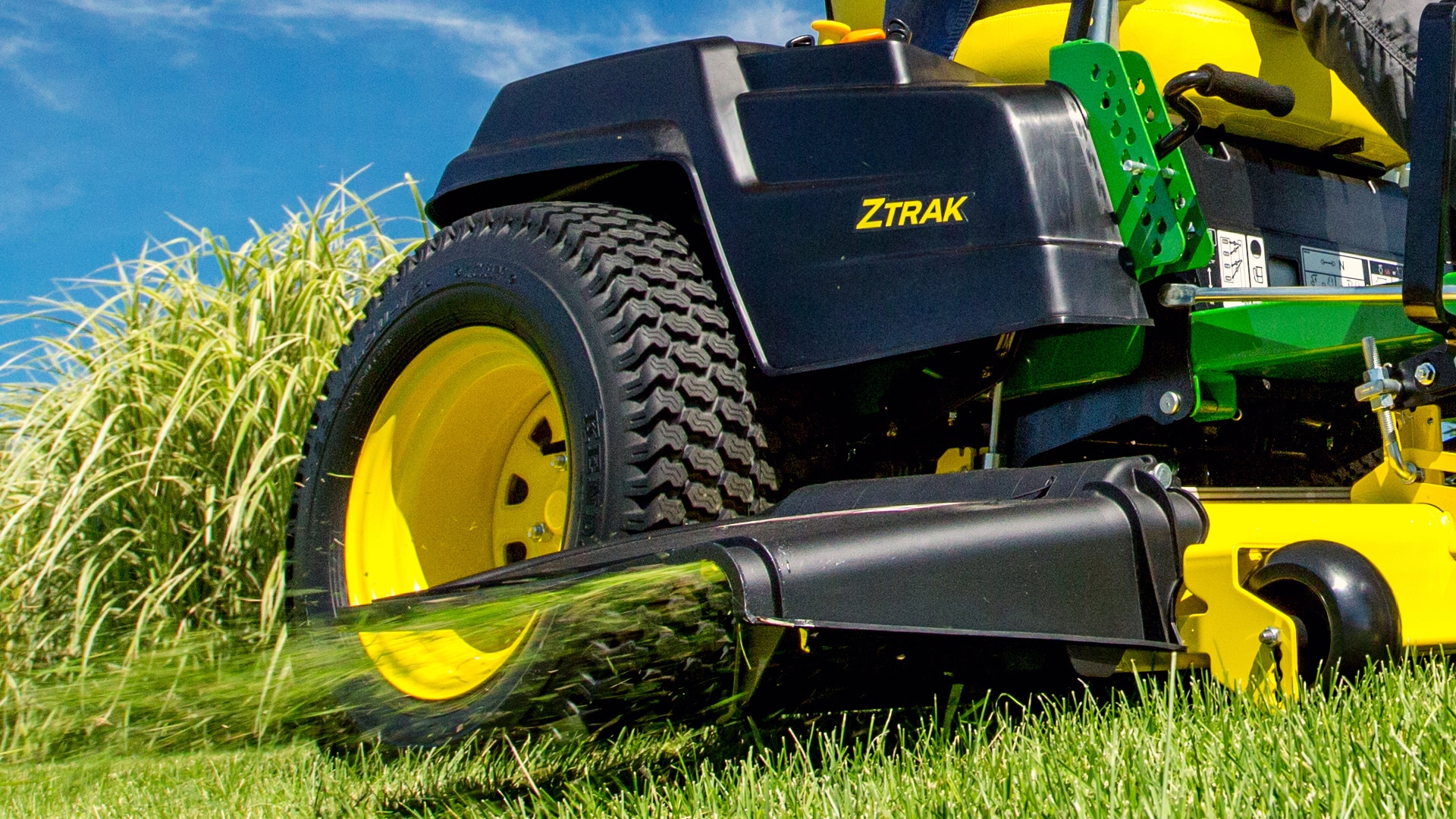 image of mulching system attached to lawn tractor