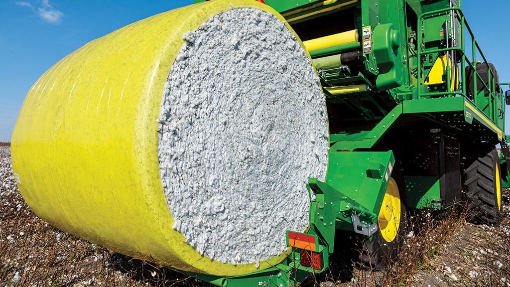 Image of a bale of cotton wrapped