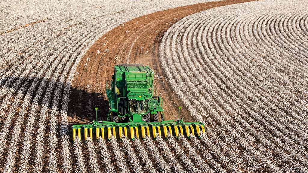 Image of cotton picker in field