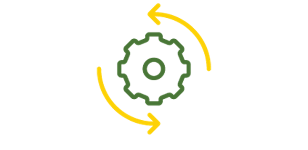 yellow and green coloured integrated design gear