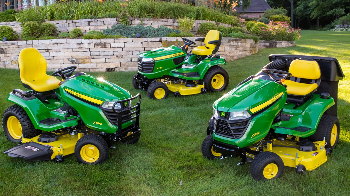 group shot of ride-on mowers