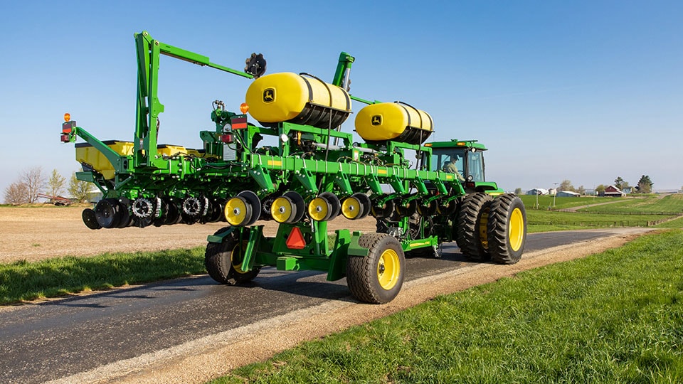 image of tractor moving planter