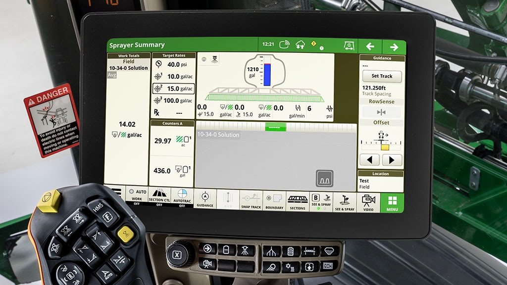 G5 CommandCenter Display in a sprayer cab