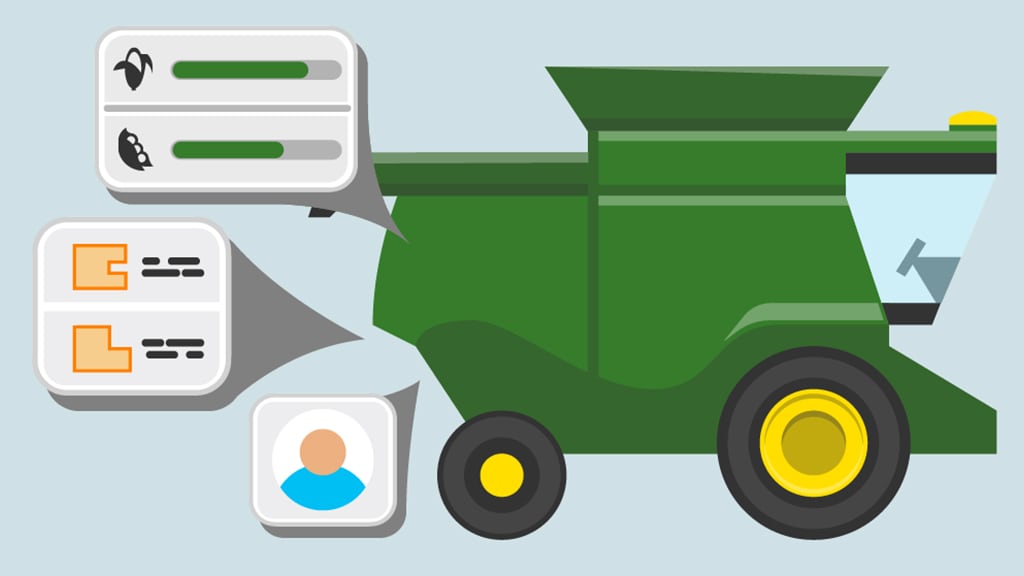 A green tractor with yellow wheels