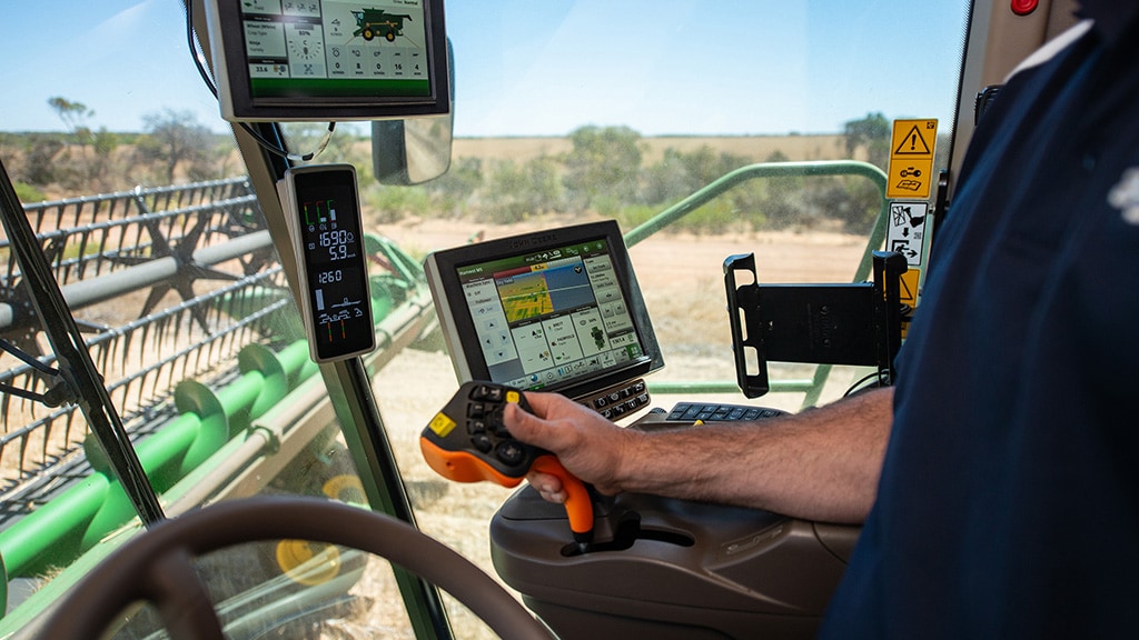 Man looking at Operations Center display in a cab