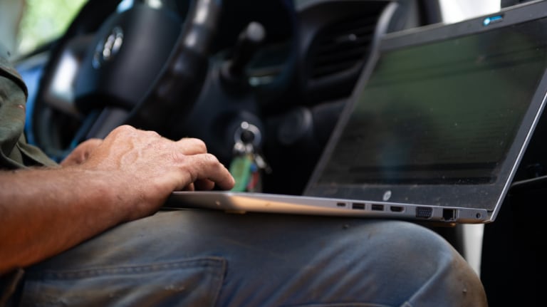 person using a laptop